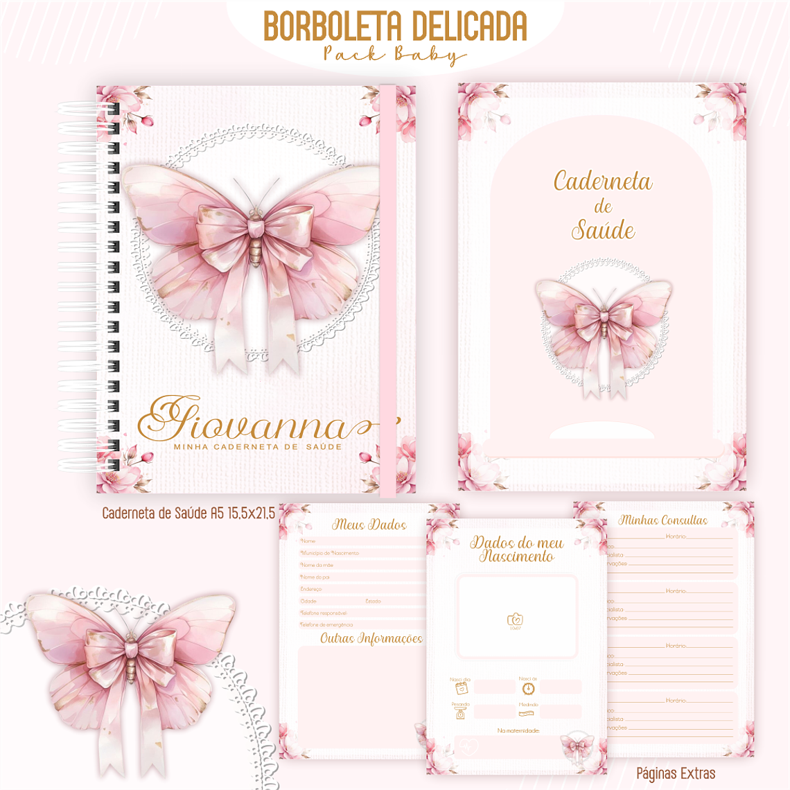 Arquivo Encadernação Baby Borboleta Delicada 4