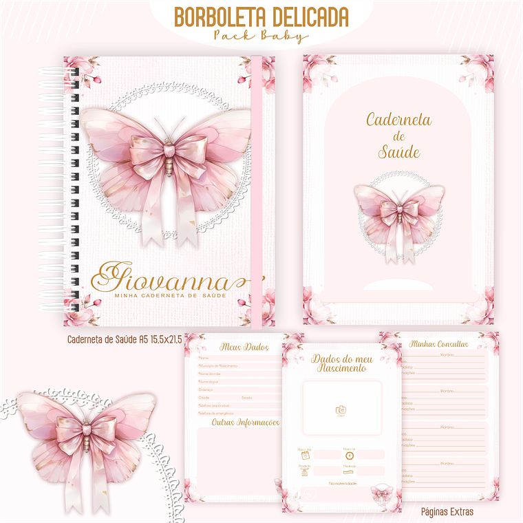 Arquivo Encadernação Baby Borboleta Delicada 4