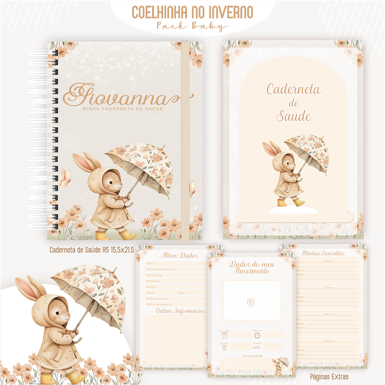 Arquivo Encadernação Baby Coelhinha no Inverno 2