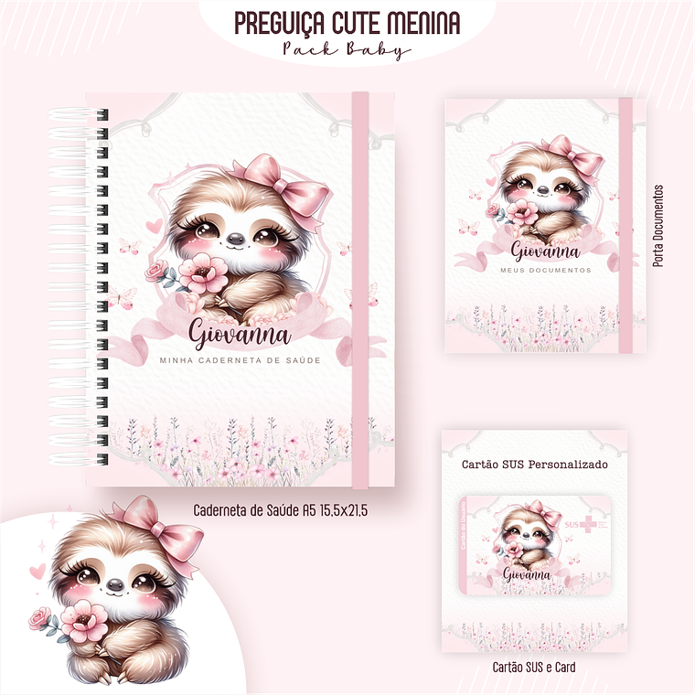 Arquivo Encadernação Baby Preguiça Cute 3