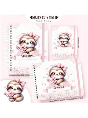 Arquivo Encadernação Baby Preguiça Cute