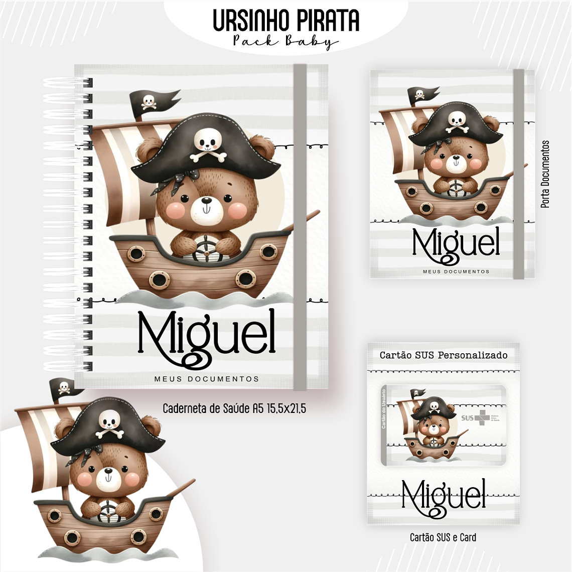 Arquivo Encadernação Baby Ursinho Pirata 2