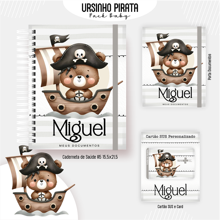 Arquivo Encadernação Baby Ursinho Pirata 2