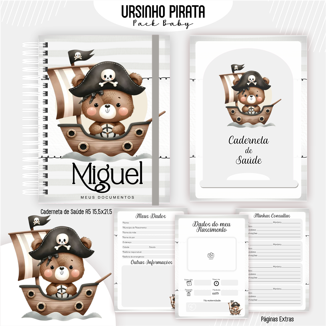 Arquivo Encadernação Baby Ursinho Pirata 3