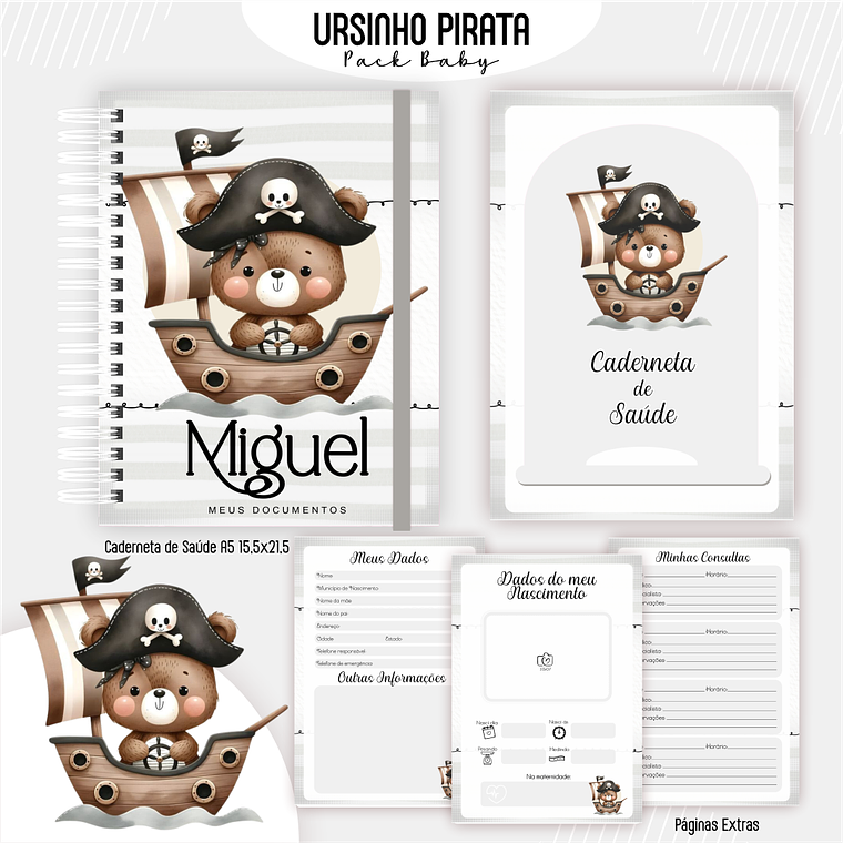 Arquivo Encadernação Baby Ursinho Pirata 3