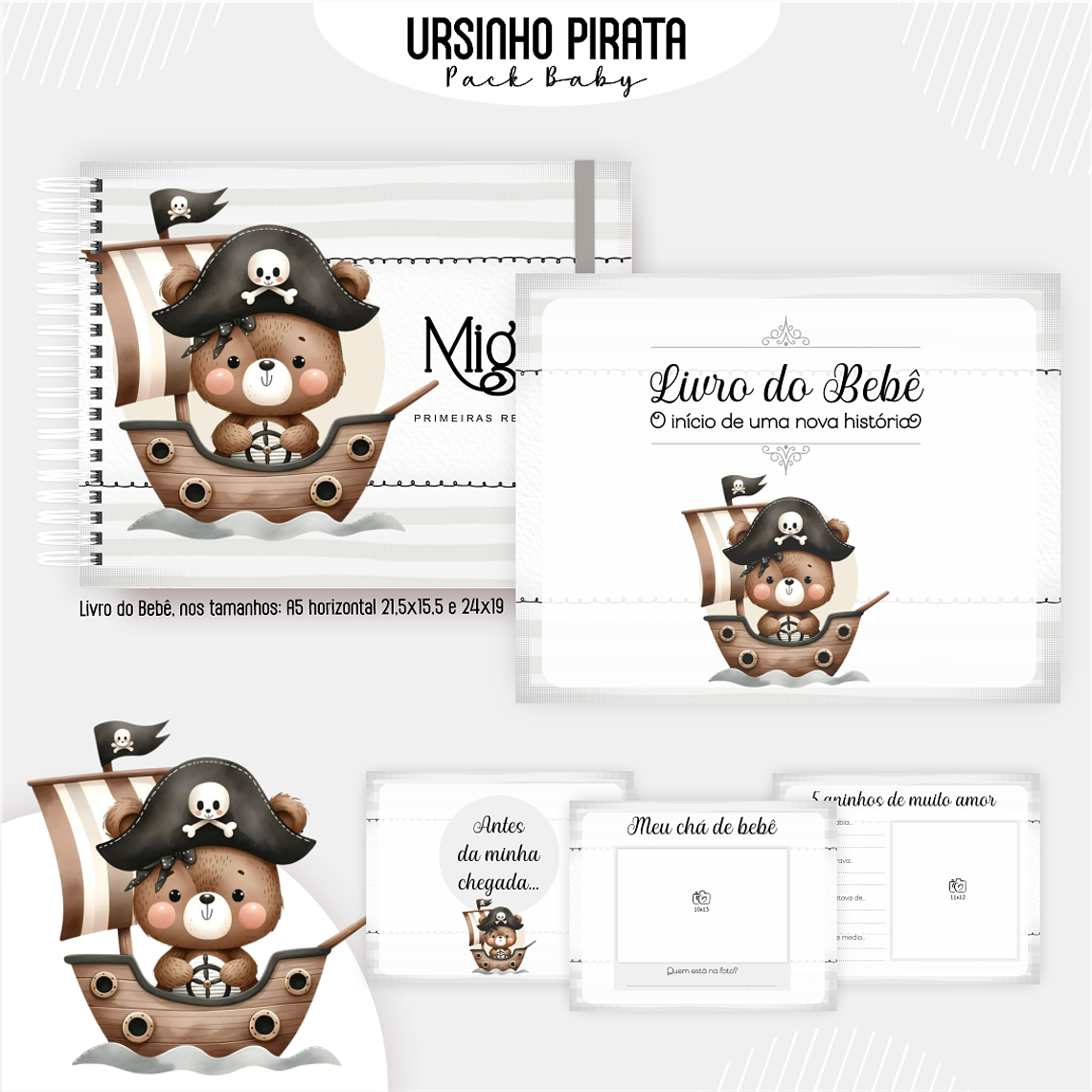 Arquivo Encadernação Baby Ursinho Pirata 4