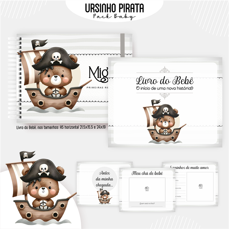 Arquivo Encadernação Baby Ursinho Pirata 4