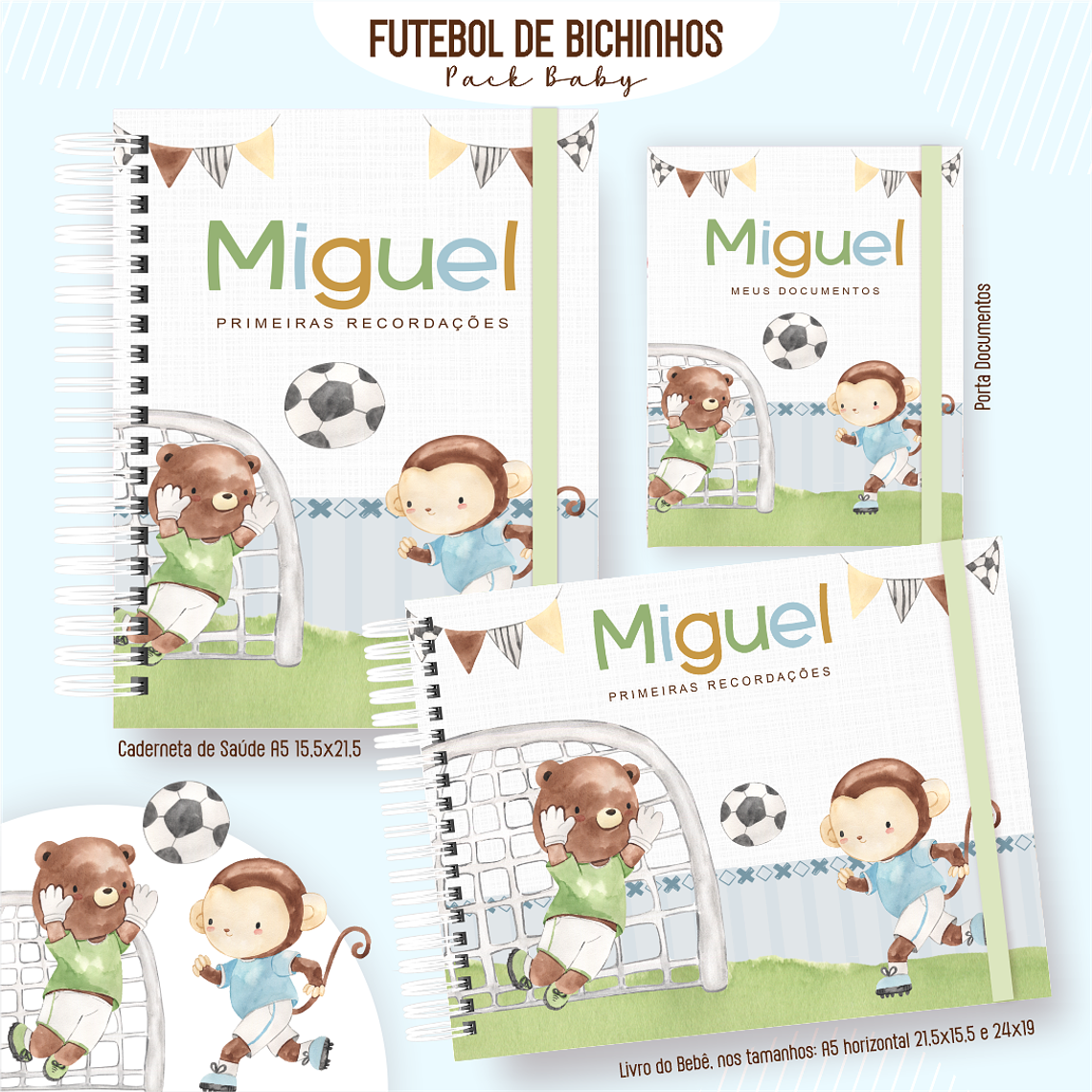 Arquivo Encadernação Baby Futebol de Bichinhos 1