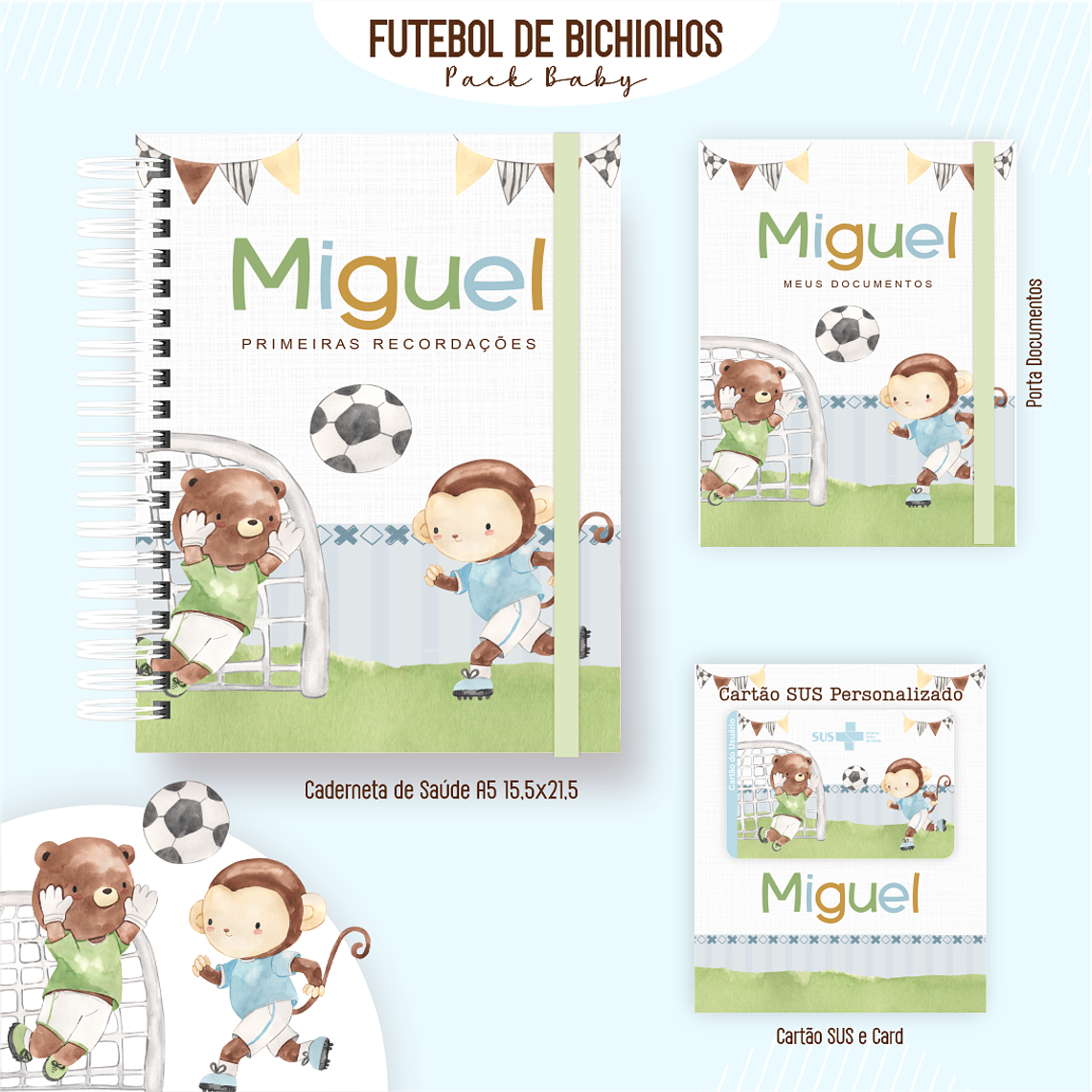 Arquivo Encadernação Baby Futebol de Bichinhos 2