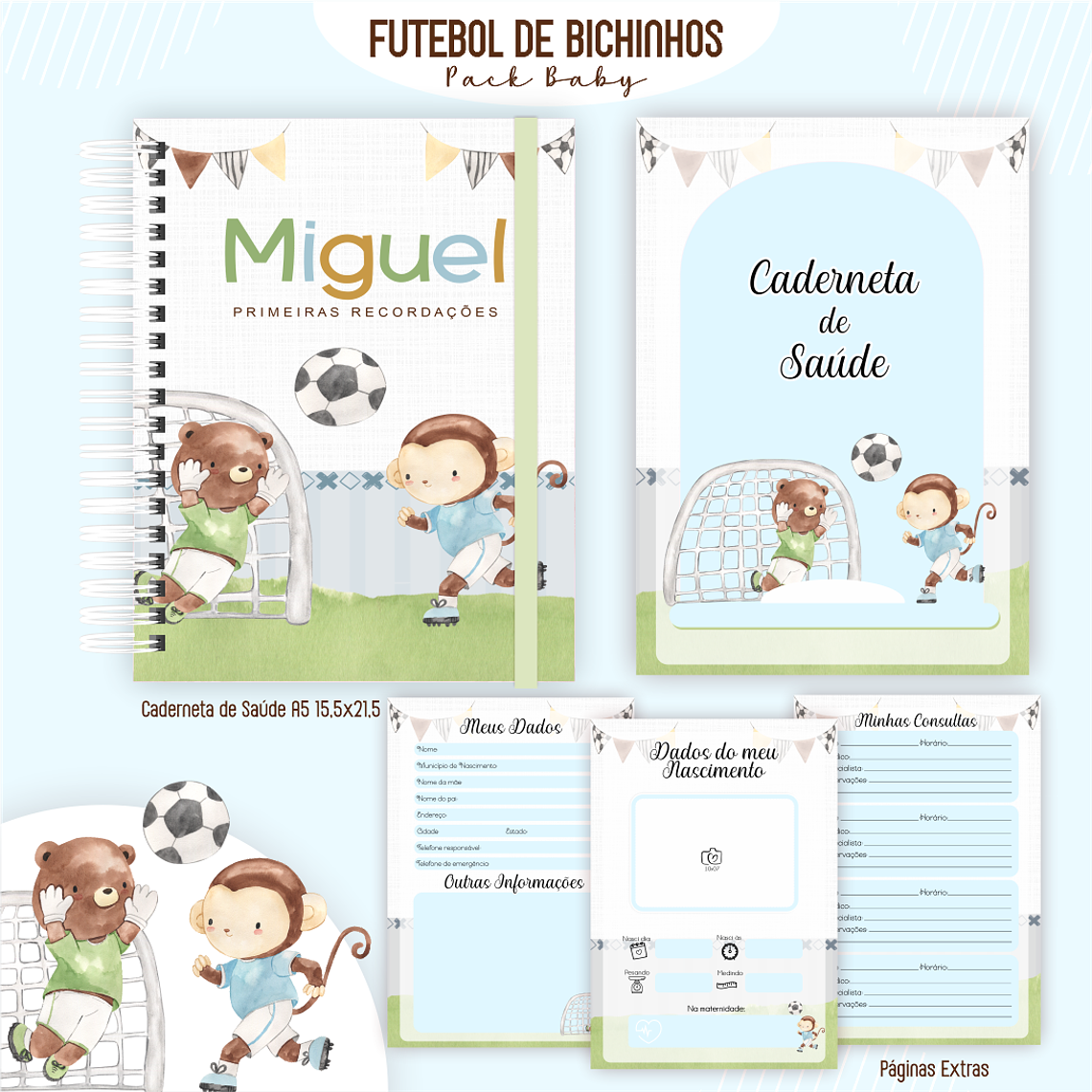 Arquivo Encadernação Baby Futebol de Bichinhos 3