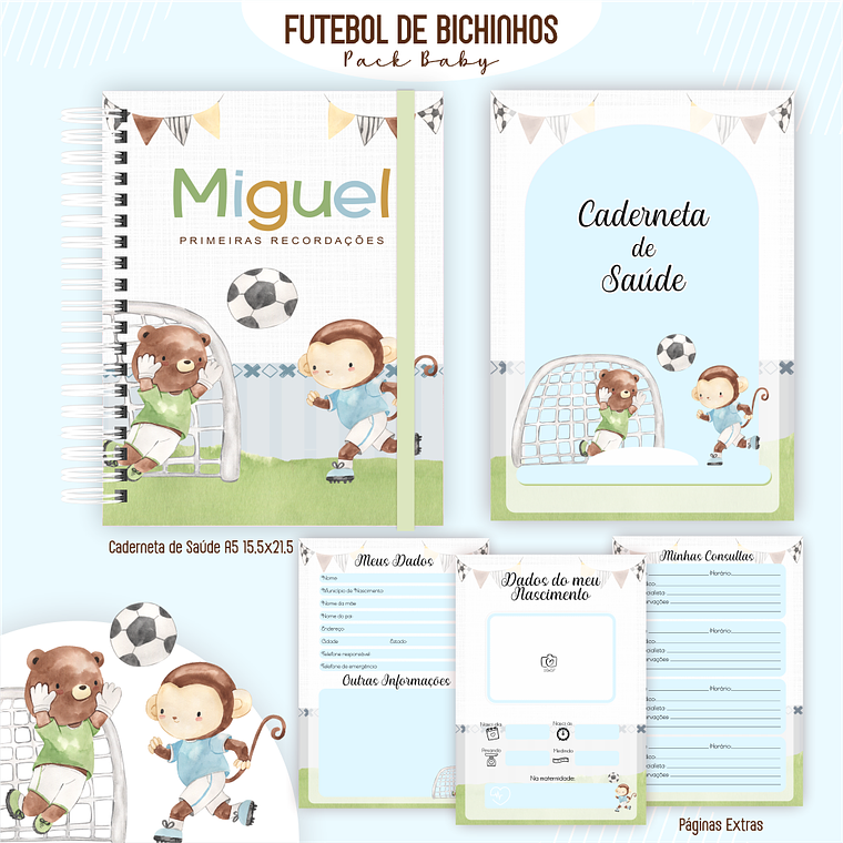 Arquivo Encadernação Baby Futebol de Bichinhos 3