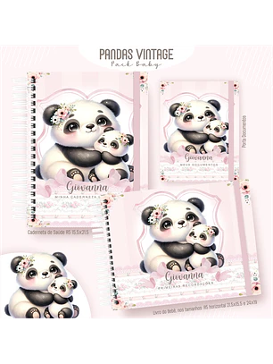 Arquivo Encadernação Baby Pandas Vintage