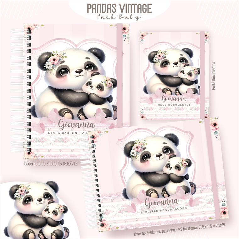 Arquivo Encadernação Baby Pandas Vintage 1