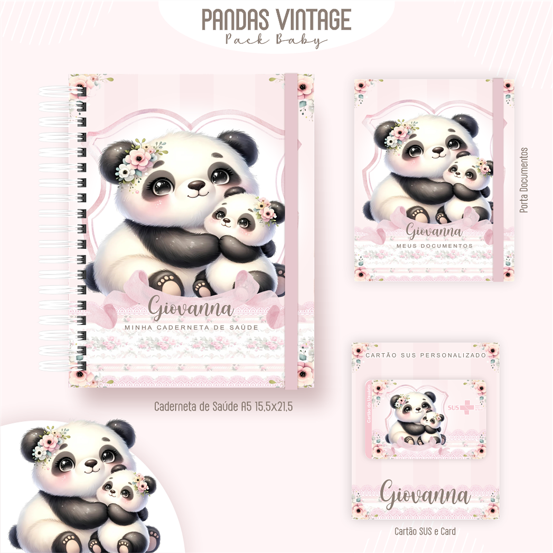 Arquivo Encadernação Baby Pandas Vintage 3