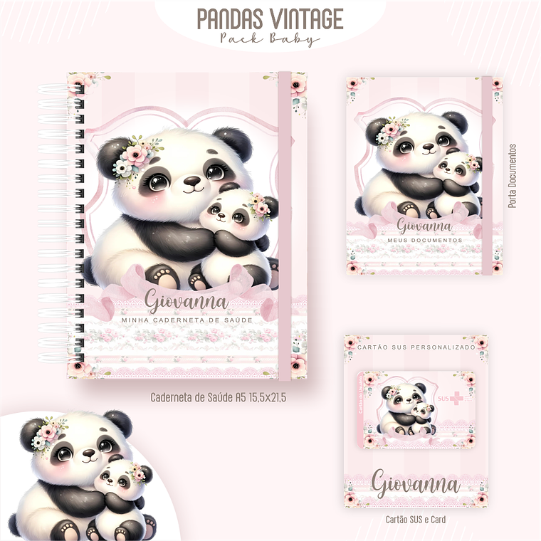 Arquivo Encadernação Baby Pandas Vintage 3