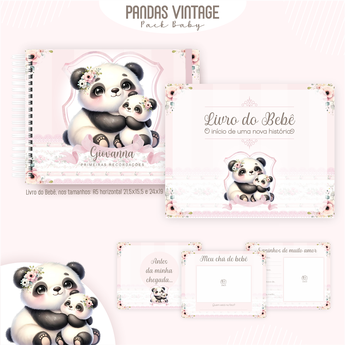 Arquivo Encadernação Baby Pandas Vintage 4