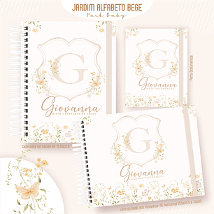 Arquivo Encadernação Baby Jardim Alfabeto Bege
