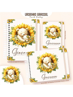 Arquivo Encadernação Baby Ursinhas Girassol