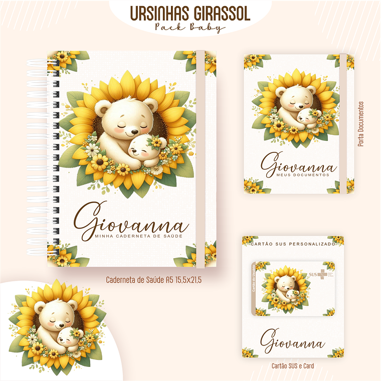 Arquivo Encadernação Baby Ursinhas Girassol 4