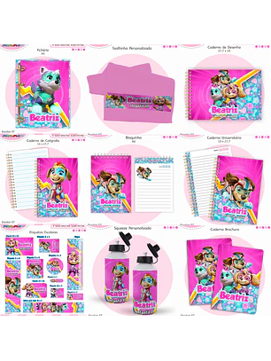 Arquivo Encadernação Kit Escolar - Patrulha Canina Menina