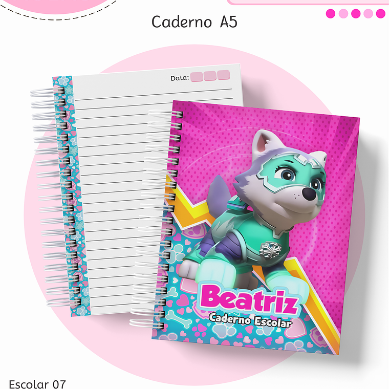 Arquivo Encadernação Kit Escolar - Patrulha Canina Menina 3