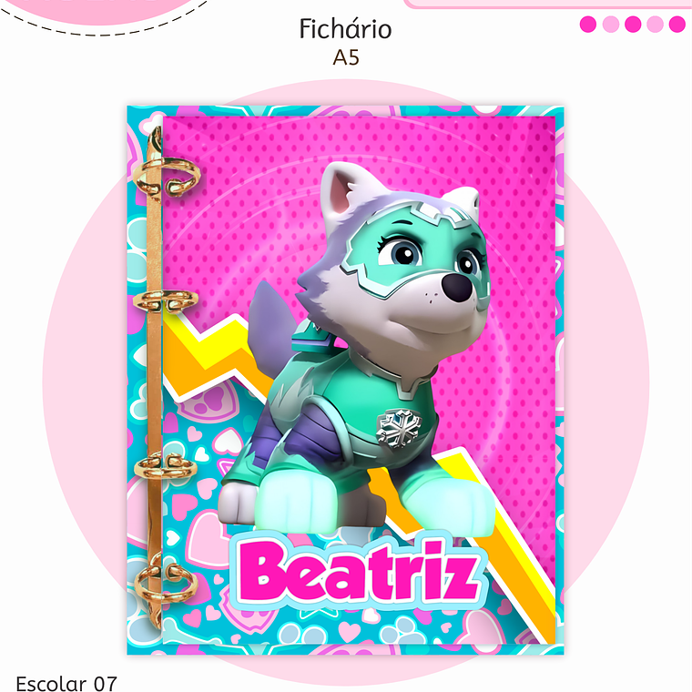 Arquivo Encadernação Kit Escolar - Patrulha Canina Menina 7