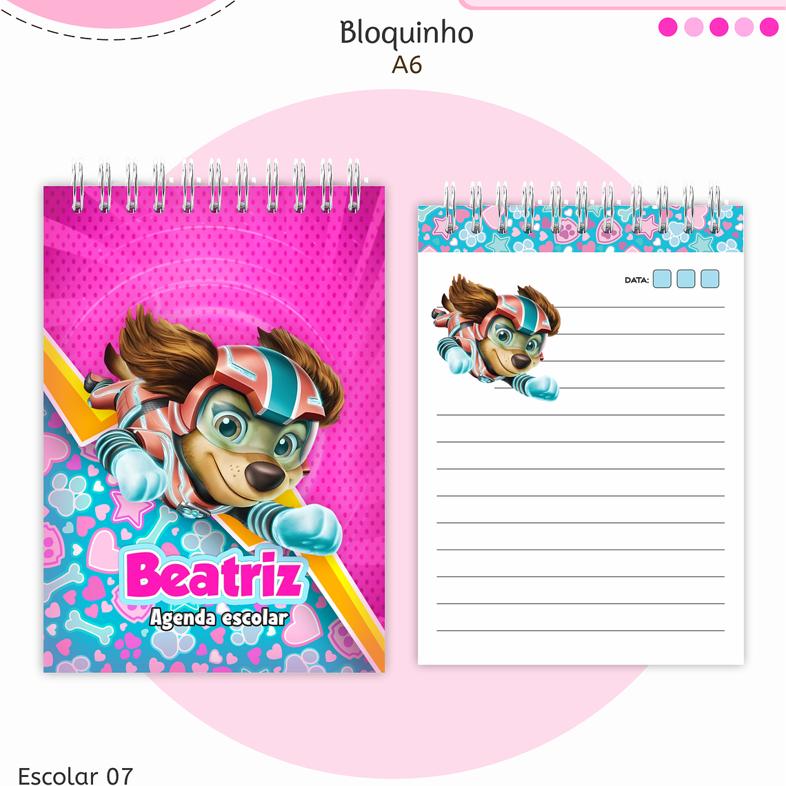 Arquivo Encadernação Kit Escolar - Patrulha Canina Menina 8