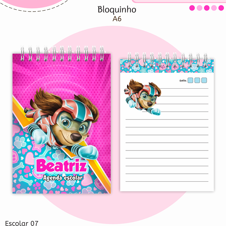 Arquivo Encadernação Kit Escolar - Patrulha Canina Menina 8