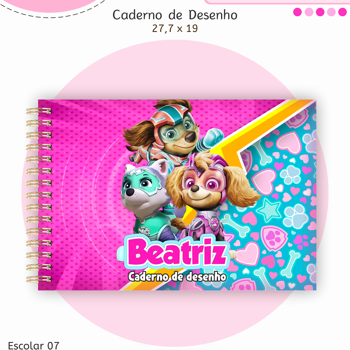 Arquivo Encadernação Kit Escolar - Patrulha Canina Menina 9