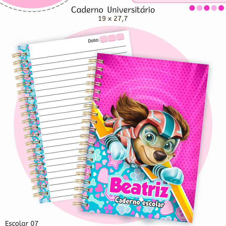 Arquivo Encadernação Kit Escolar - Patrulha Canina Menina 11