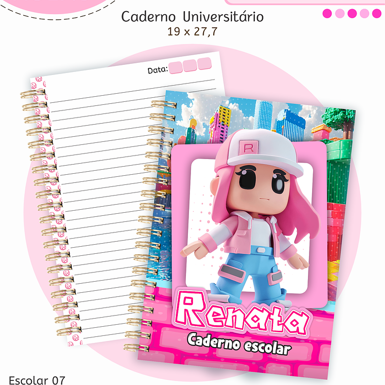 Arquivo Encadernação Kit Escolar - Roblox Menina 2
