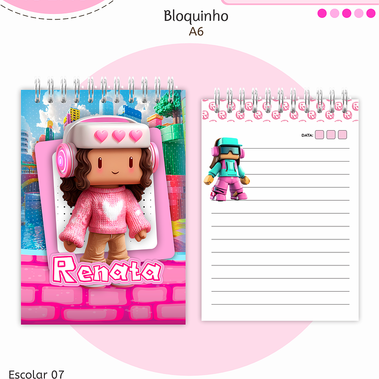 Arquivo Encadernação Kit Escolar - Roblox Menina 3