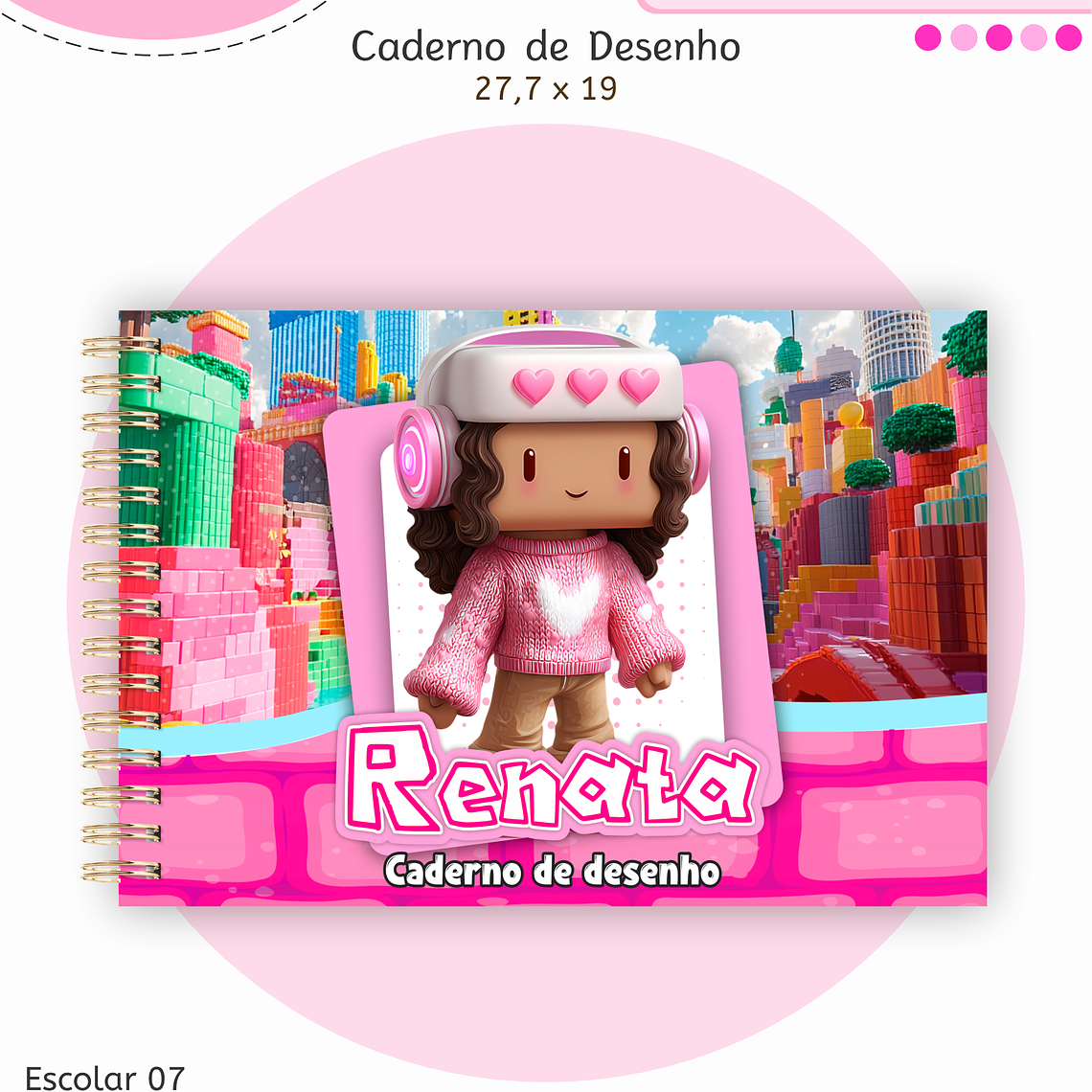 Arquivo Encadernação Kit Escolar - Roblox Menina 4