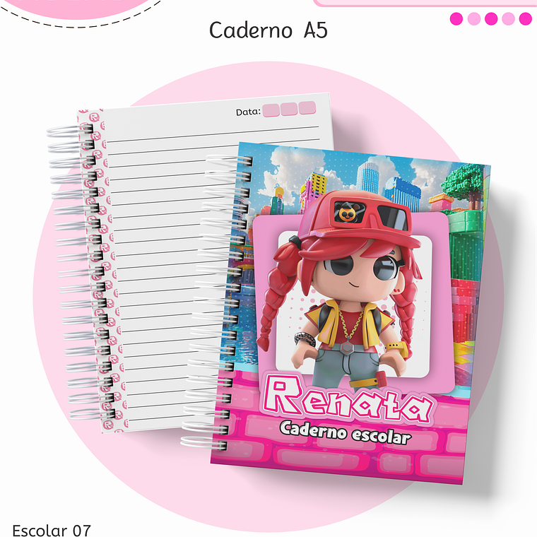 Arquivo Encadernação Kit Escolar - Roblox Menina 7