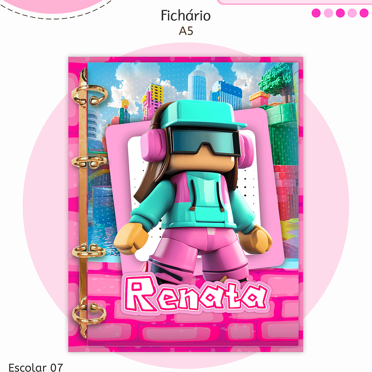 Arquivo Encadernação Kit Escolar - Roblox Menina 8