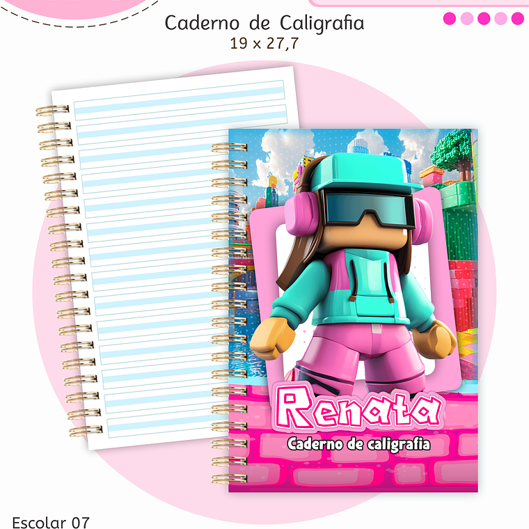 Arquivo Encadernação Kit Escolar - Roblox Menina 12