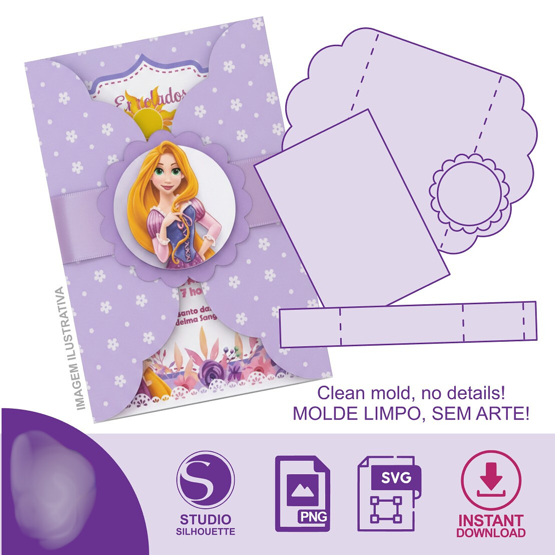 Arquivo de Corte Molde Limpo Convite 1