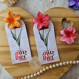 Cartao Prendedor de Cabelo Brinde Dia da Mulher