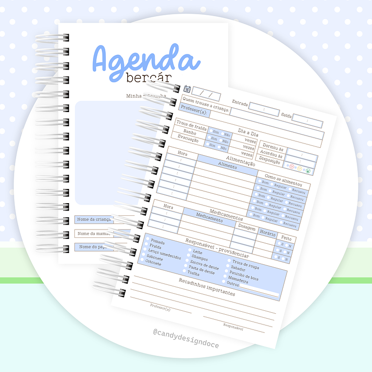 Kit Digital - Agenda berçário Permanente 7