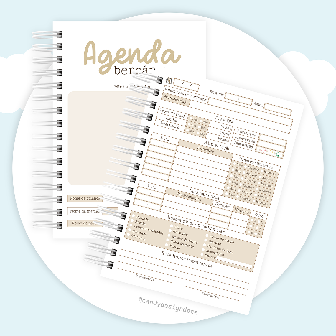 Kit Digital - Agenda berçário Permanente 8