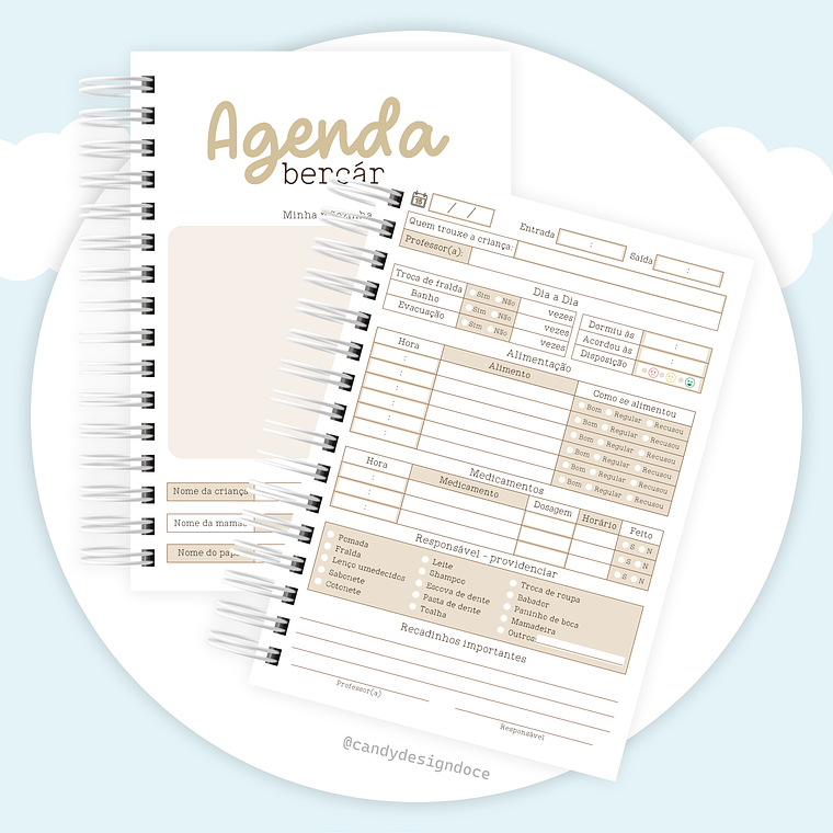 Kit Digital - Agenda berçário Permanente 8