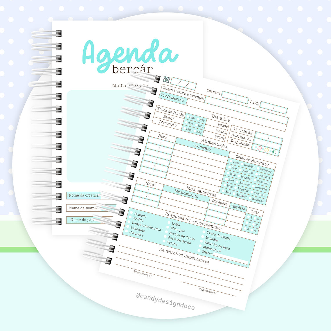 Kit Digital - Agenda berçário Permanente 9