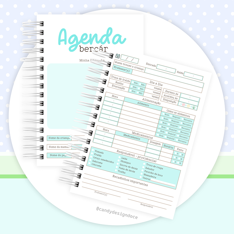 Kit Digital - Agenda berçário Permanente 9