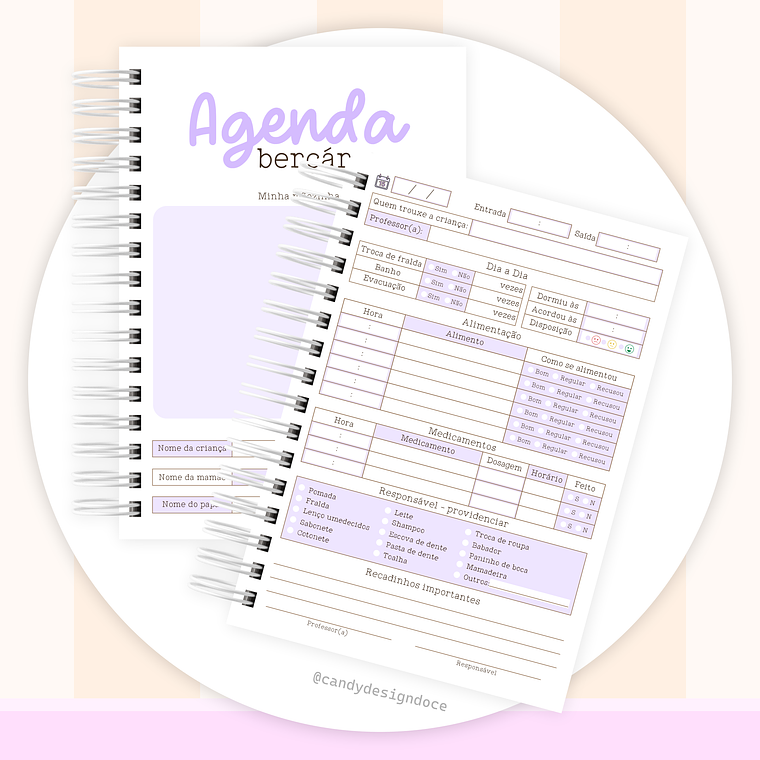 Kit Digital - Agenda berçário Permanente 10