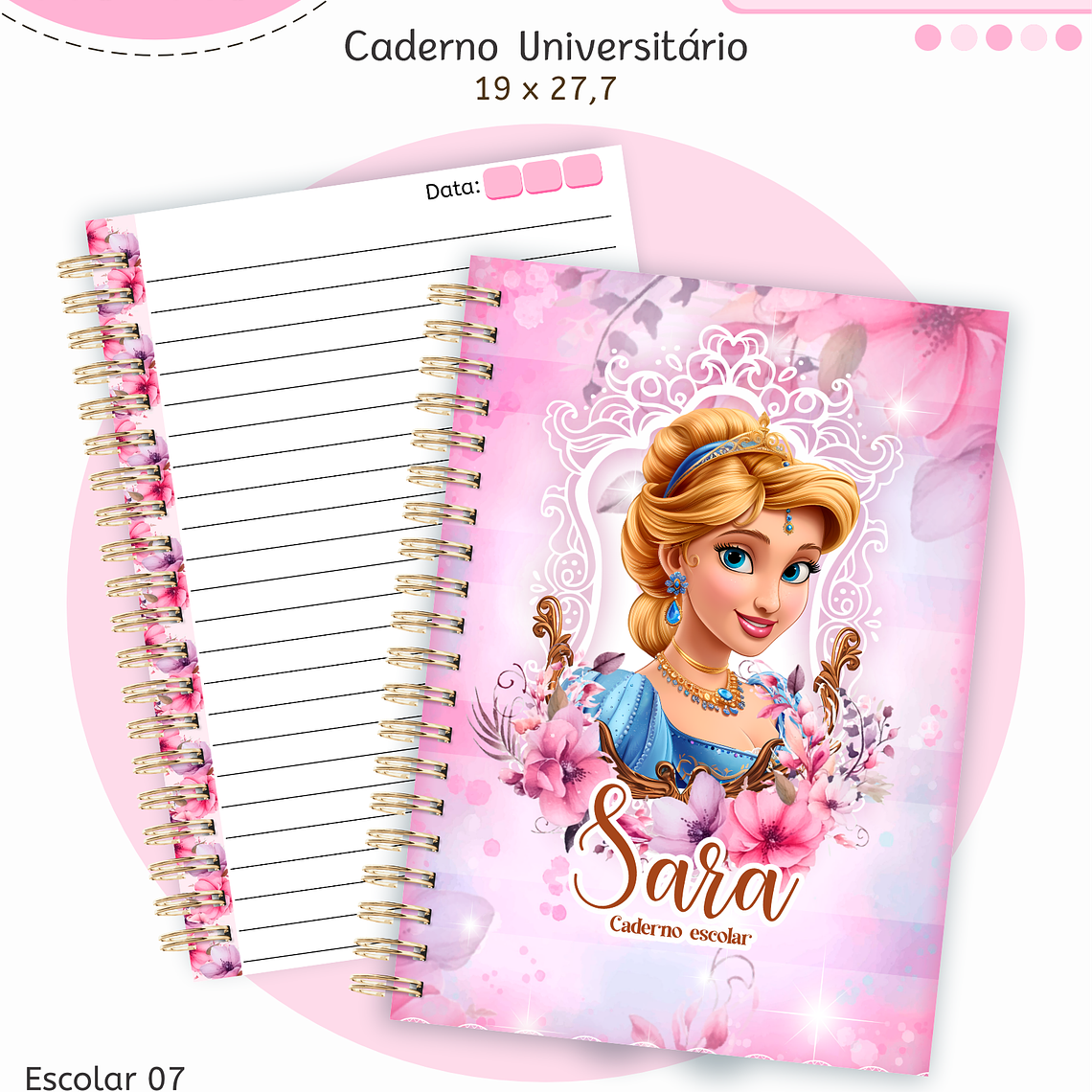 Arquivo Encadernação Kit Escolar - Princesas 3