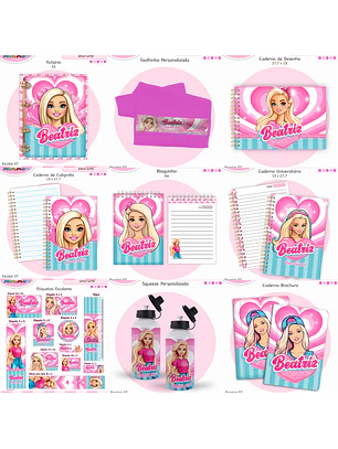 Arquivo Encadernação Kit Escolar - Barbie