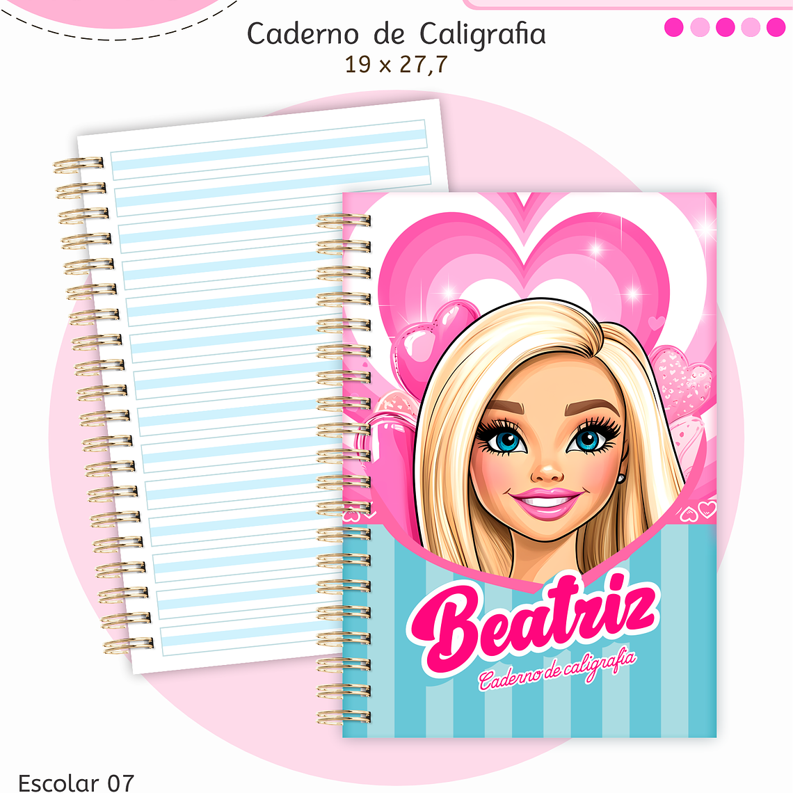 Arquivo Encadernação Kit Escolar - Barbie 2