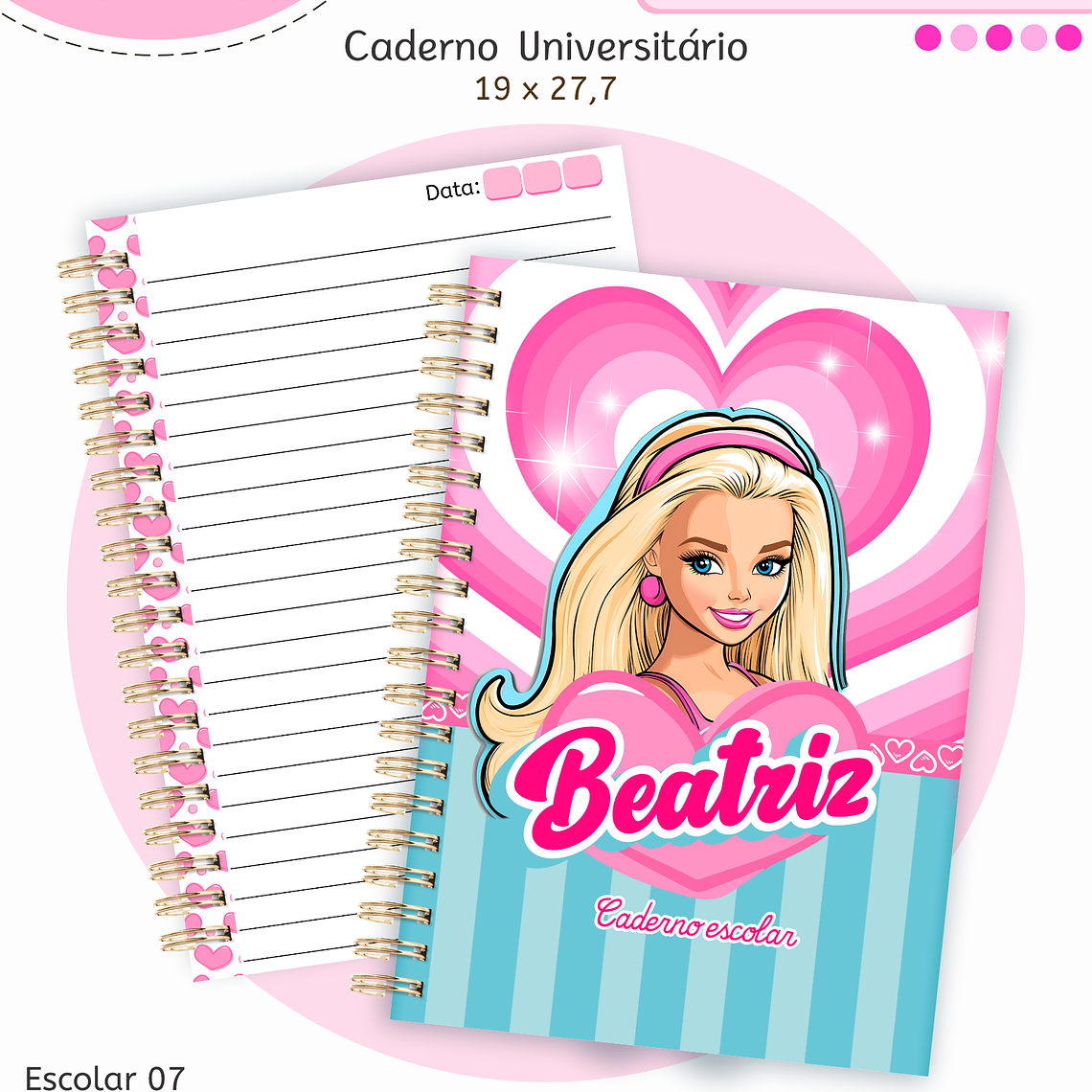 Arquivo Encadernação Kit Escolar - Barbie 4