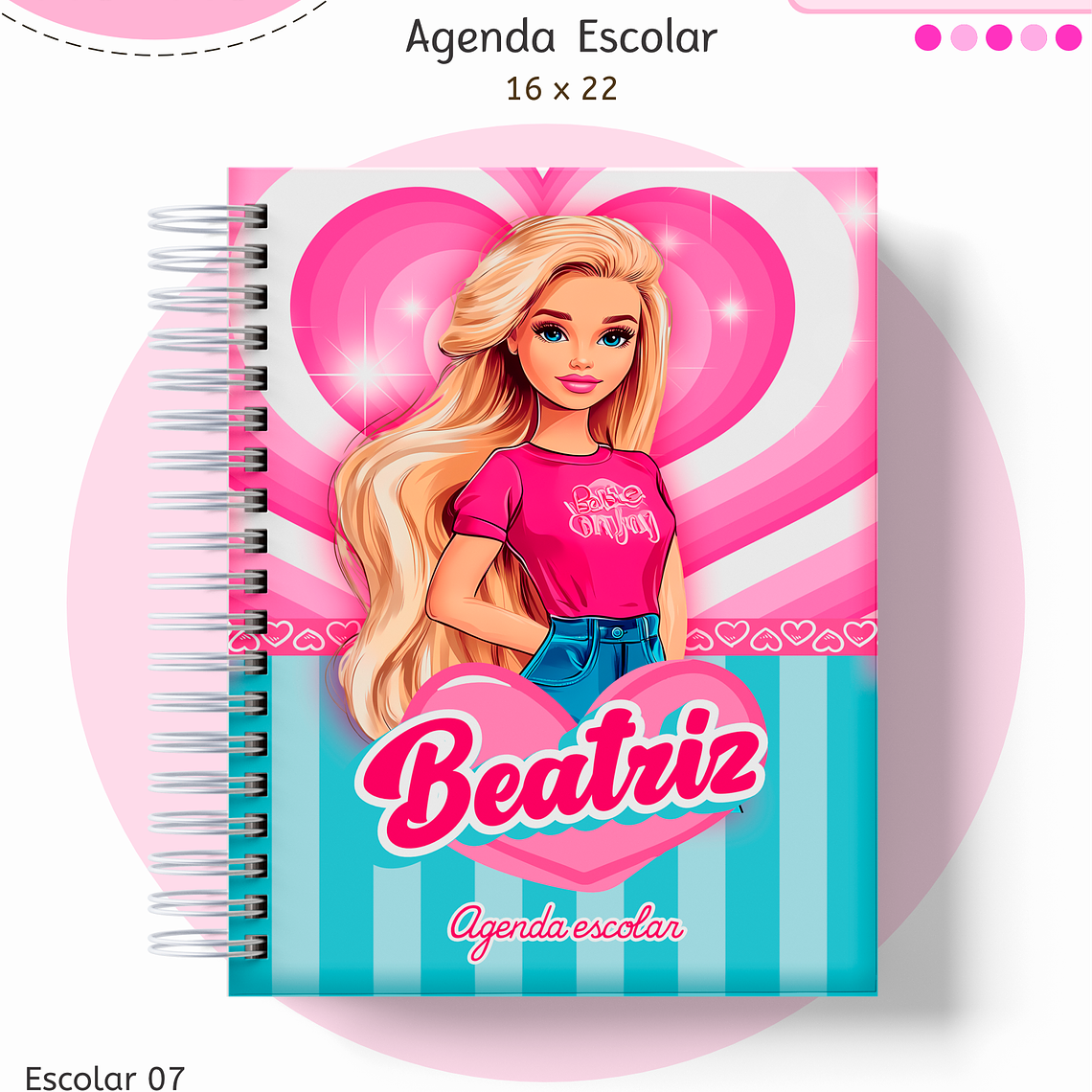 Arquivo Encadernação Kit Escolar - Barbie 5