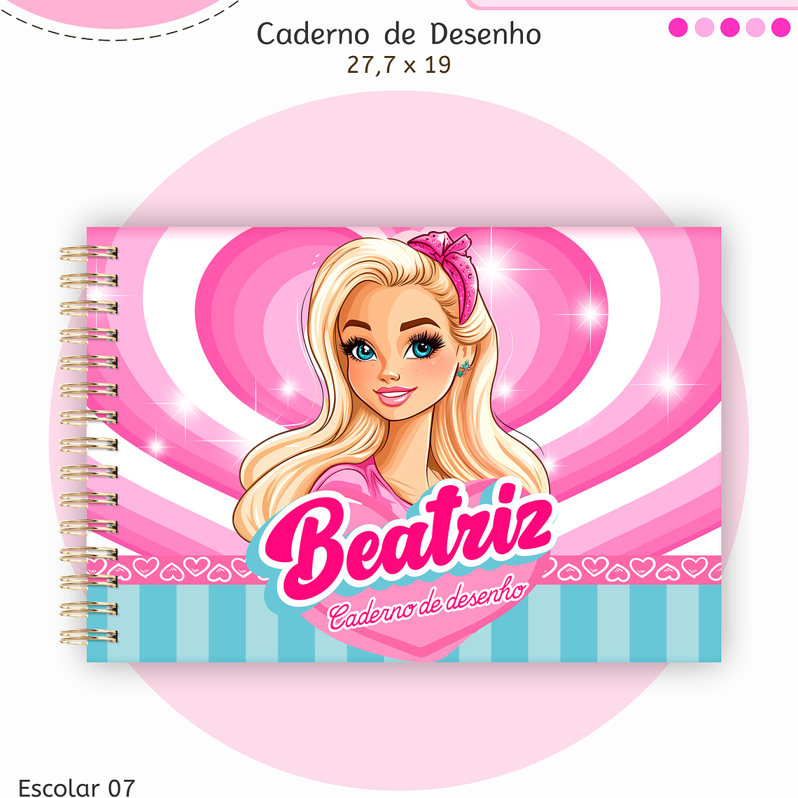 Arquivo Encadernação Kit Escolar - Barbie 9